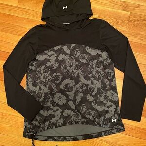 Under Armour Iso-Chill Shorebreak Hoodie Black Floral - Size Large